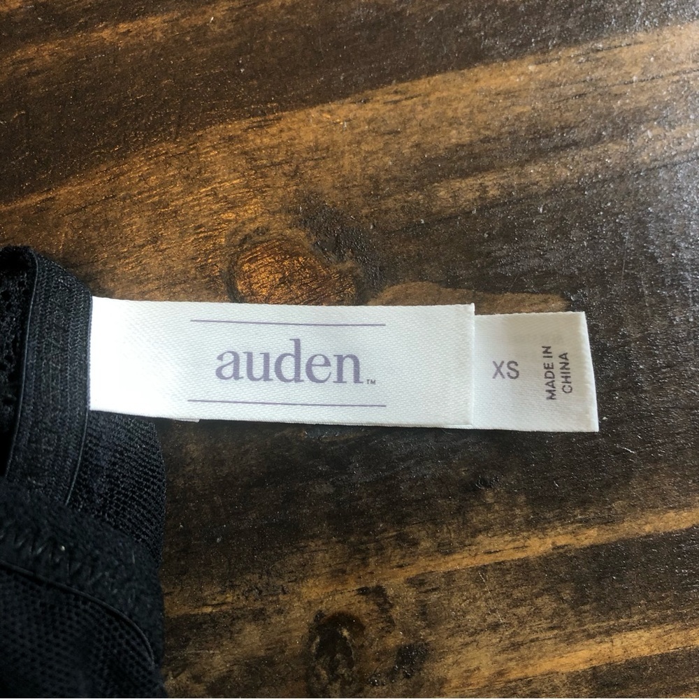 New Auden Black Lace Swiss Dot Bralette Women’s XS Bra Layering Sexy Stretch - Picture 8 of 11